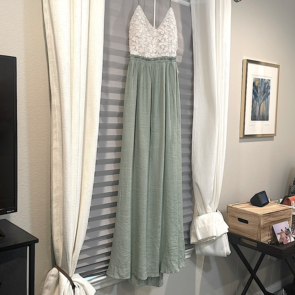 Mind Code Mint and White Lace Dress